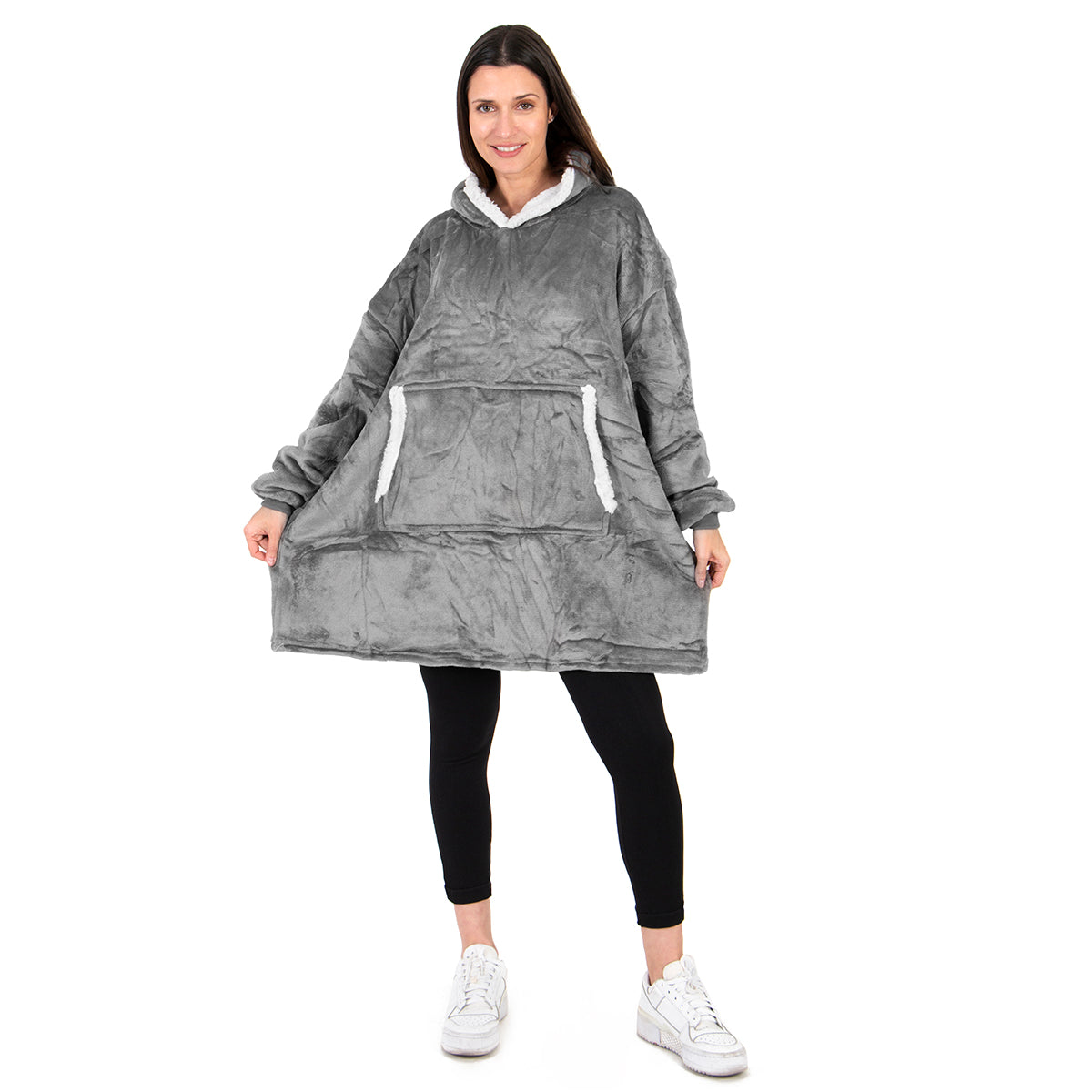 Hoodie cobija gigante unisex GRIS