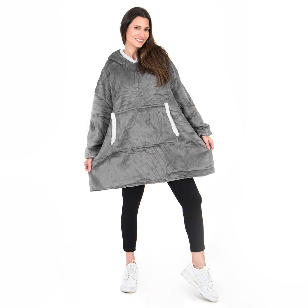 Hoodie cobija gigante unisex GRIS