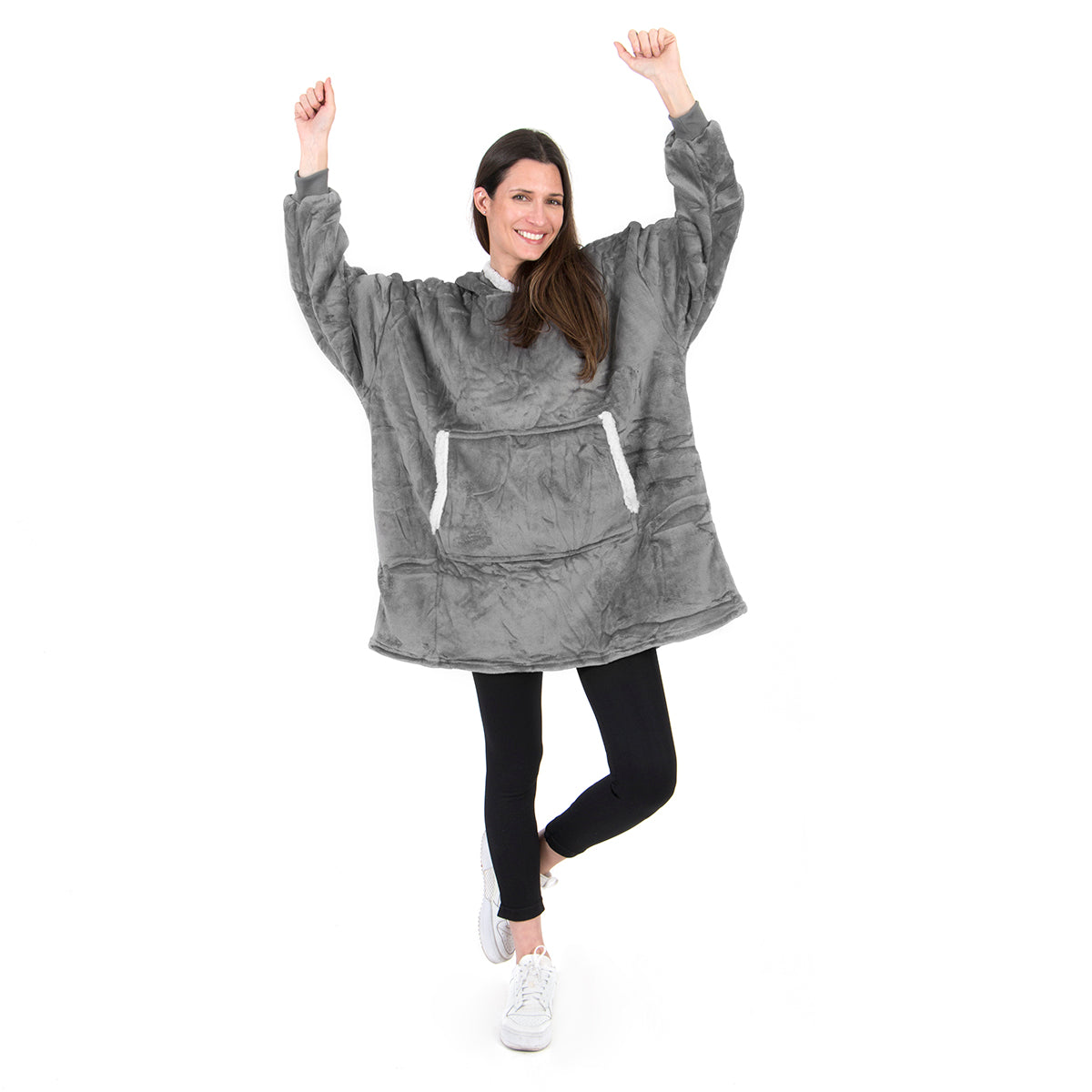 Hoodie cobija gigante unisex GRIS