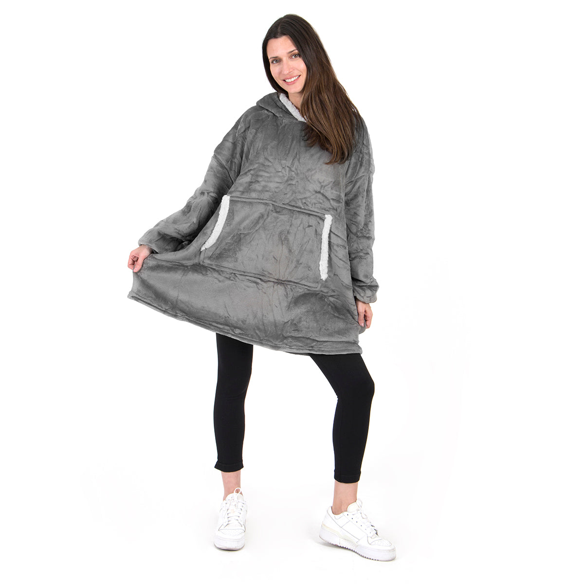 Hoodie cobija gigante unisex GRIS