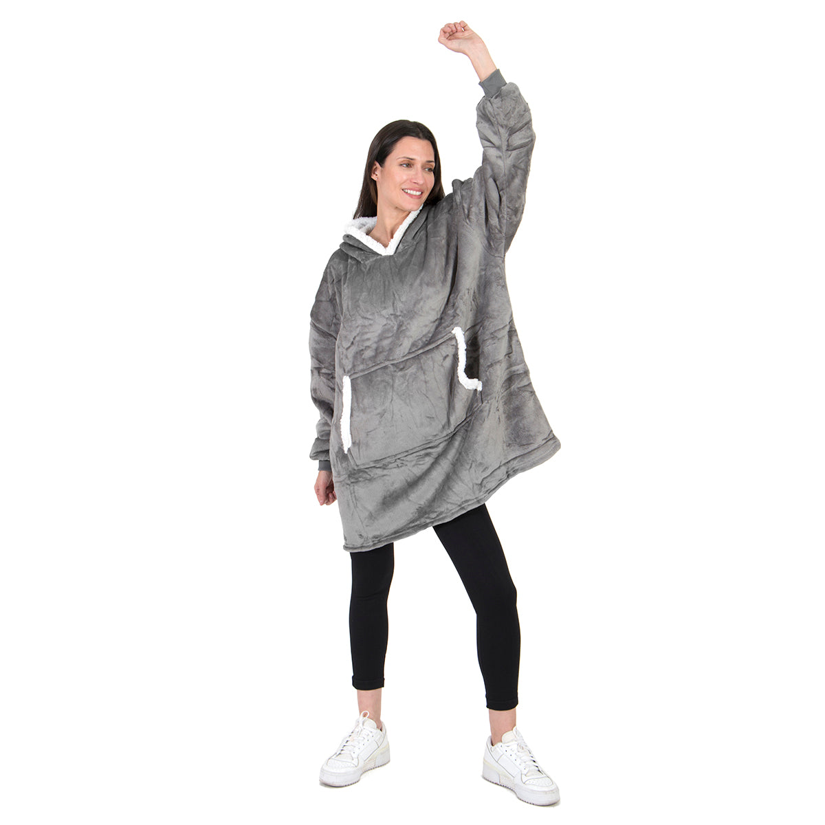 Hoodie cobija gigante unisex GRIS