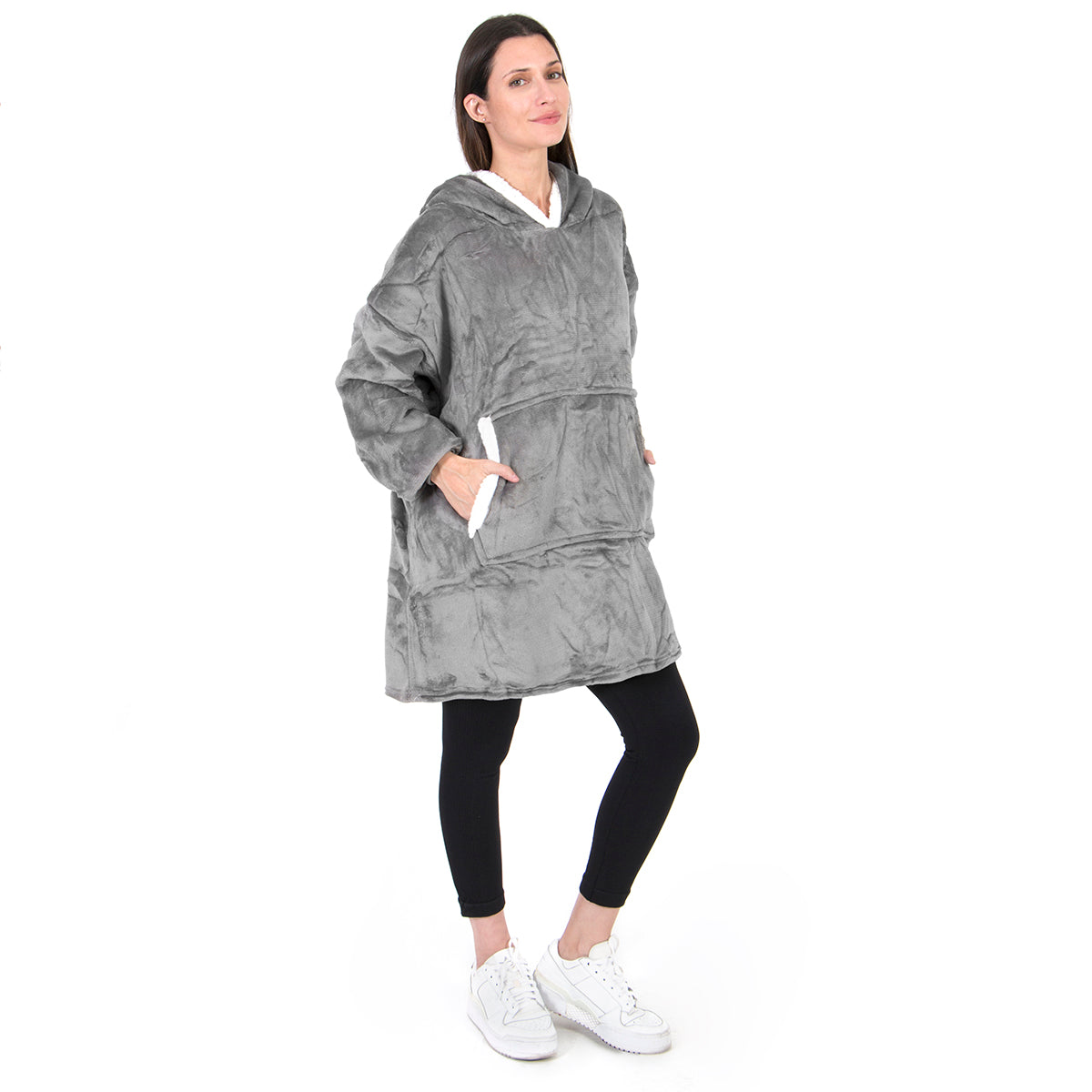 Hoodie cobija gigante unisex GRIS