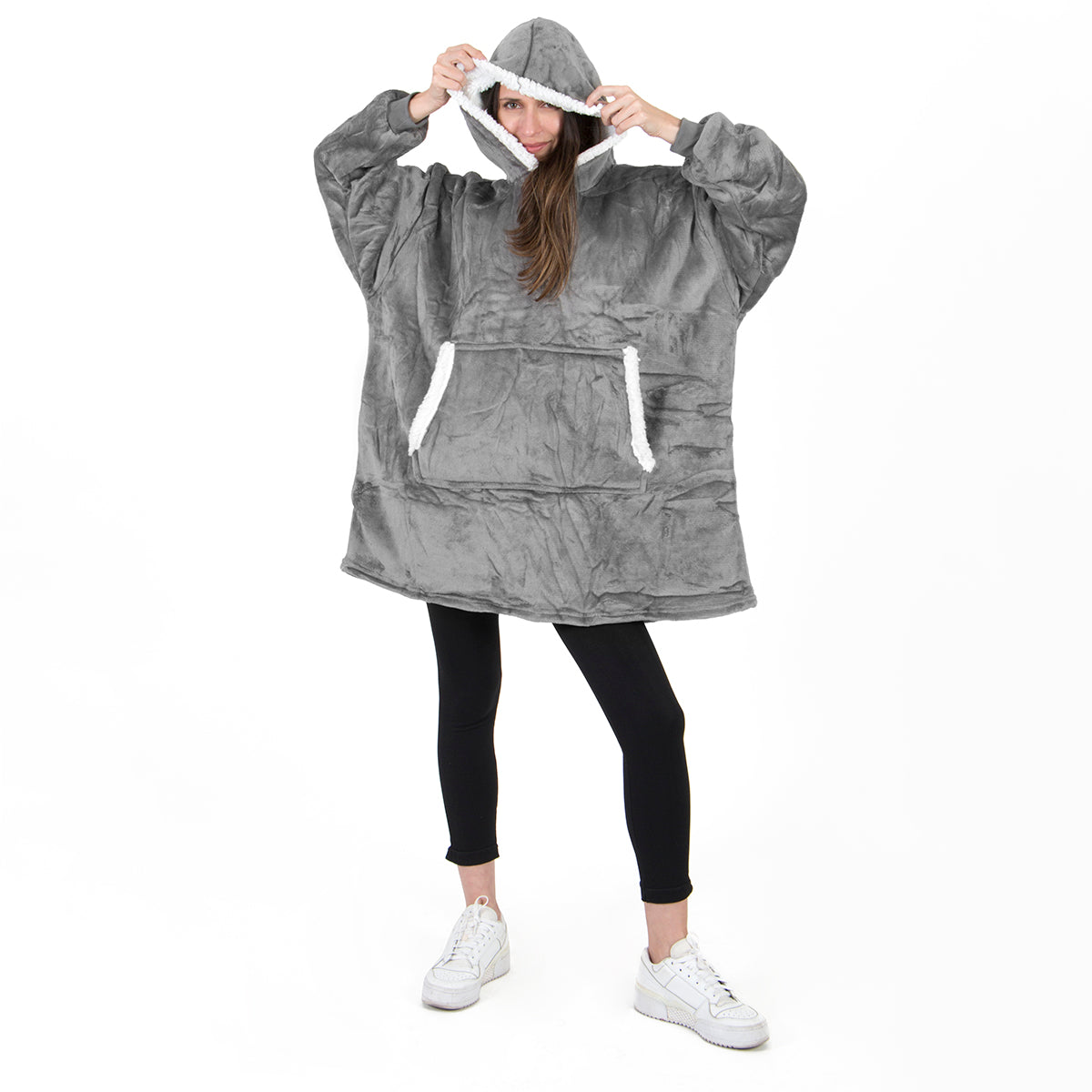 Hoodie cobija gigante unisex GRIS
