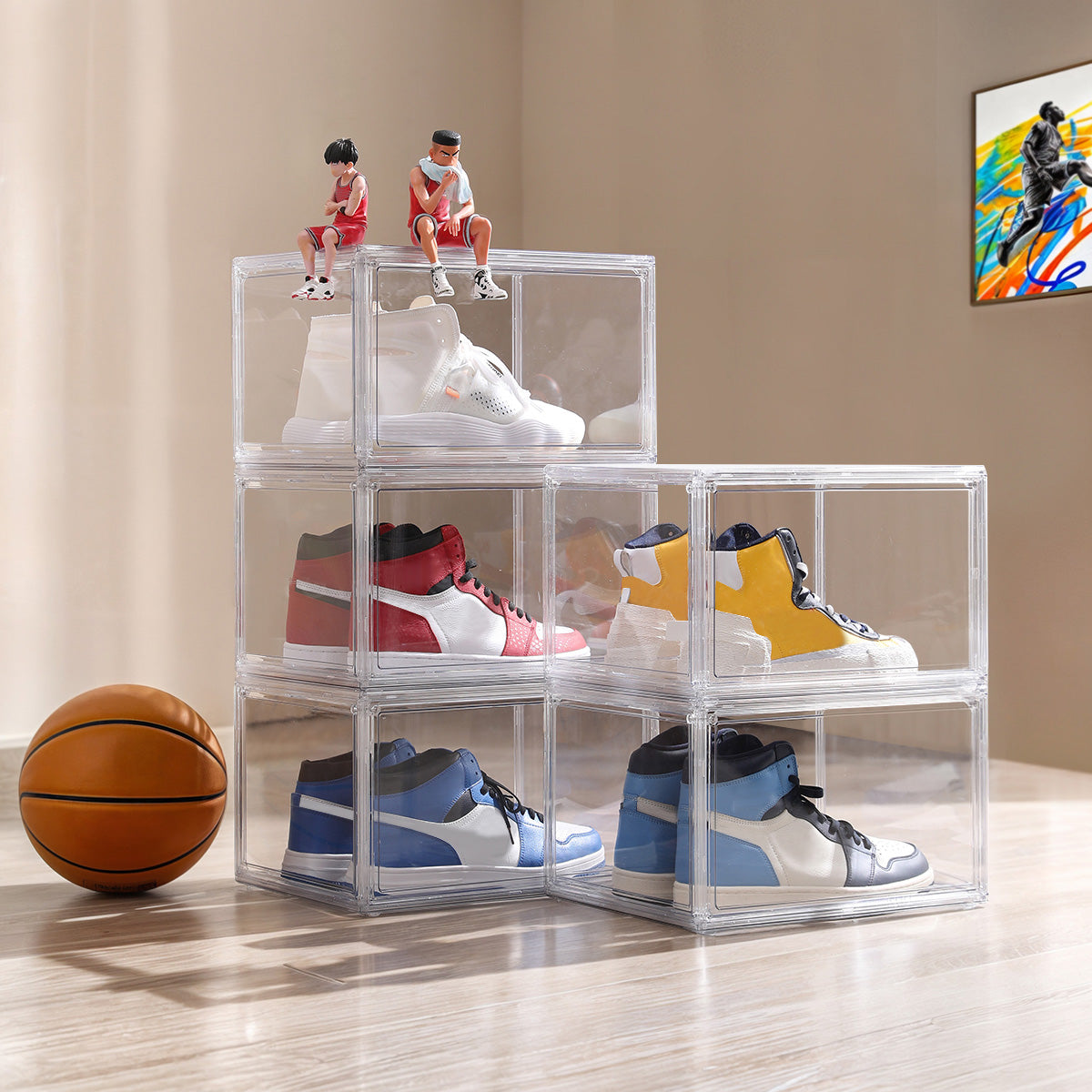 Zapatera apilable Payton 16 pzas acrílico AG BOX