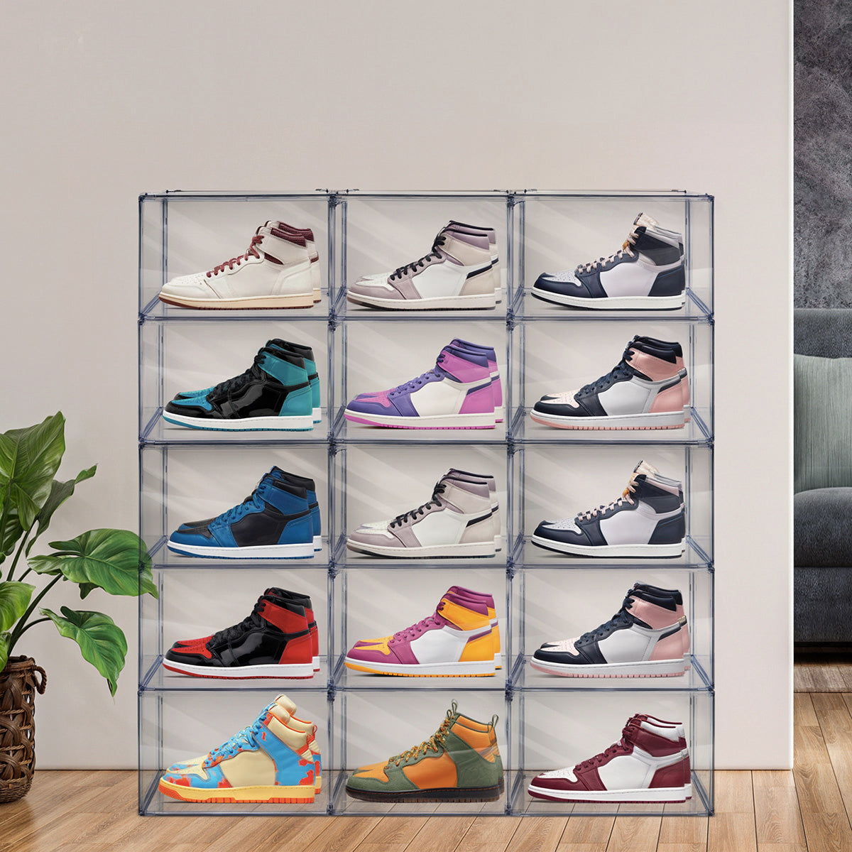 Zapatera apilable Payton 16 pzas acrílico AG BOX