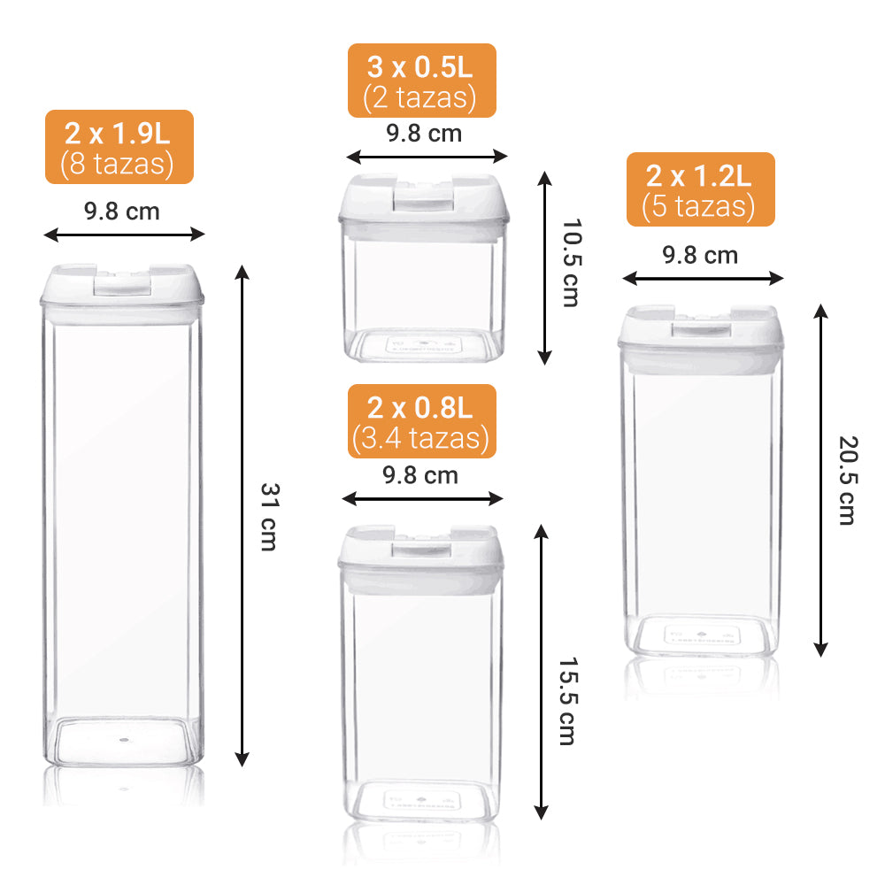 Tupper de vidrio con cierre hermético: Perfectos para conservar tus comidas en óptimas condiciones por más tiempo.