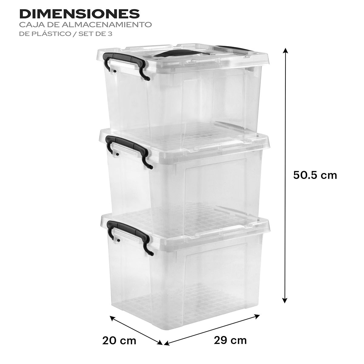 Cajas de almacenamiento Set de 3 pzas pl stico opaco 6 litros