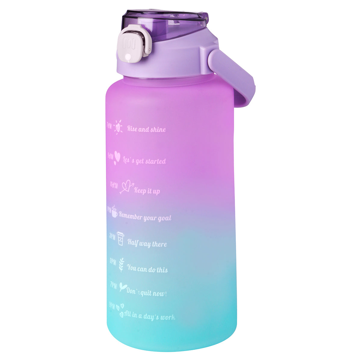 Botella motivacional de agua, capacidad 2 litros