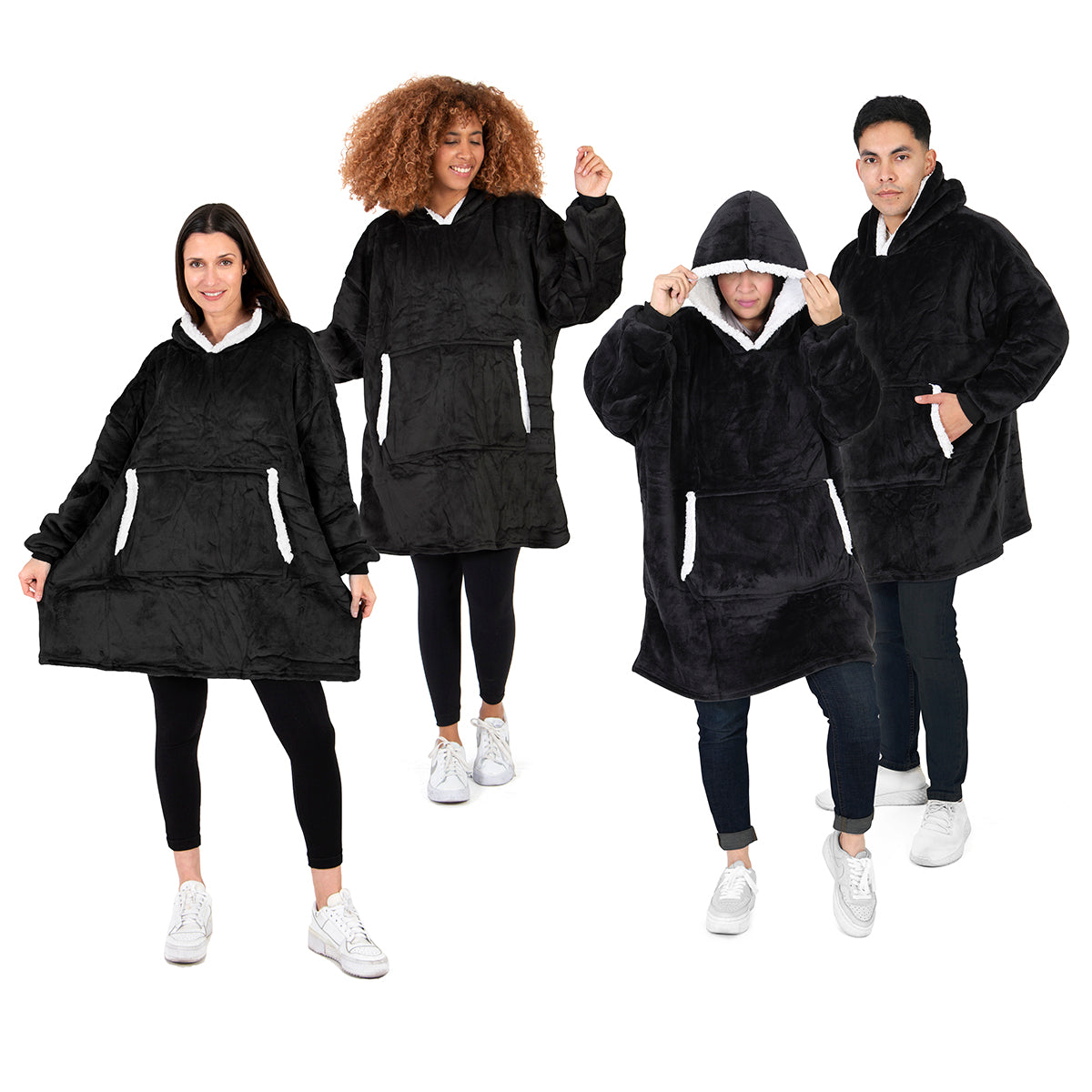 Hoodie cobija gigante unisex Set 4 piezas