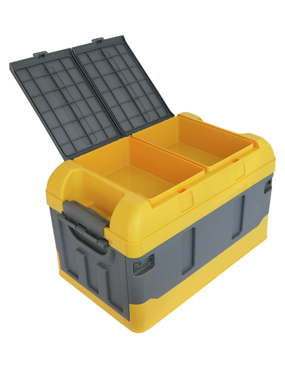 Caja De Almacenamiento De Plástico, Caja De Almacenamiento Plegable  Multifuncional, 13L Con Tapa De Bloqueocaja plegable