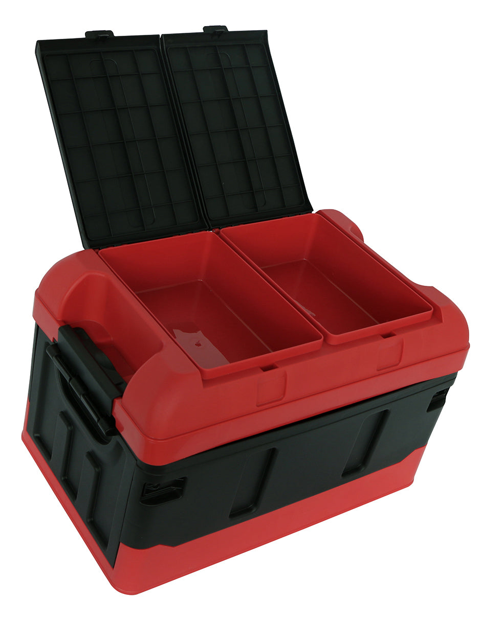  Eslite Cajas de almacenamiento plegables de plástico grandes de  34 L, cajas plegables para almacenamiento, paquete de 3 (gris) : Productos  de Oficina