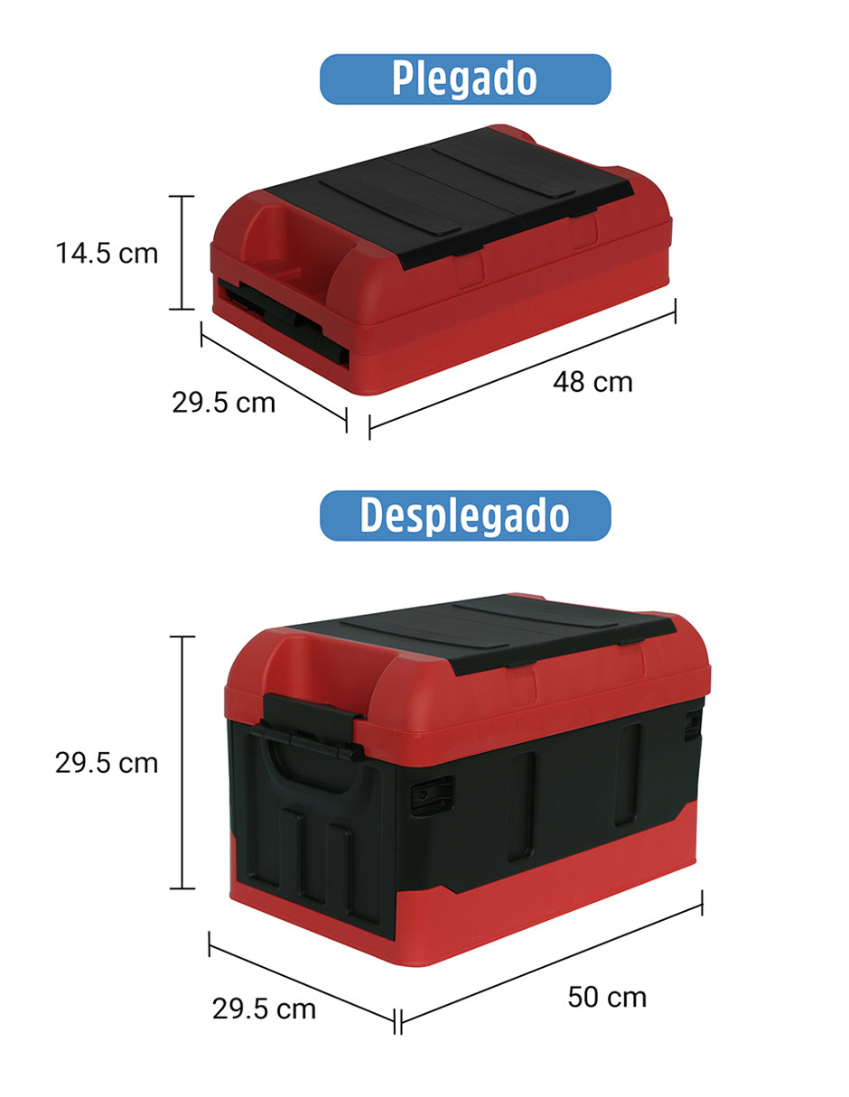 cajas almacenaje plástico rojo y negro 