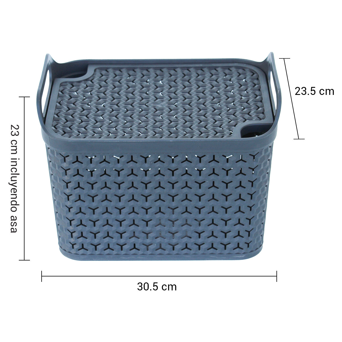 Stackable multi-purpose basket resistant basket made of recycled plastic Charcoal Gray Strata HW123