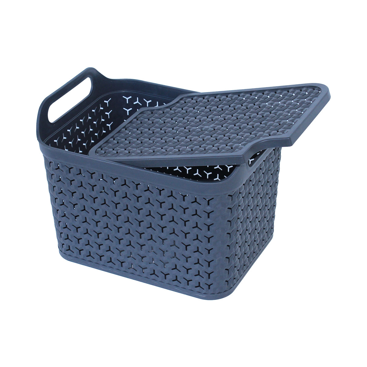 Stackable multi-purpose basket resistant basket made of recycled plastic Charcoal Gray Strata HW123