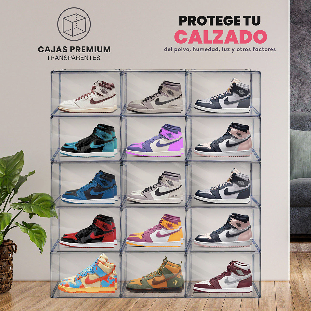Sneakers Box  Premium Zapatera Payton Set 4 piezas.