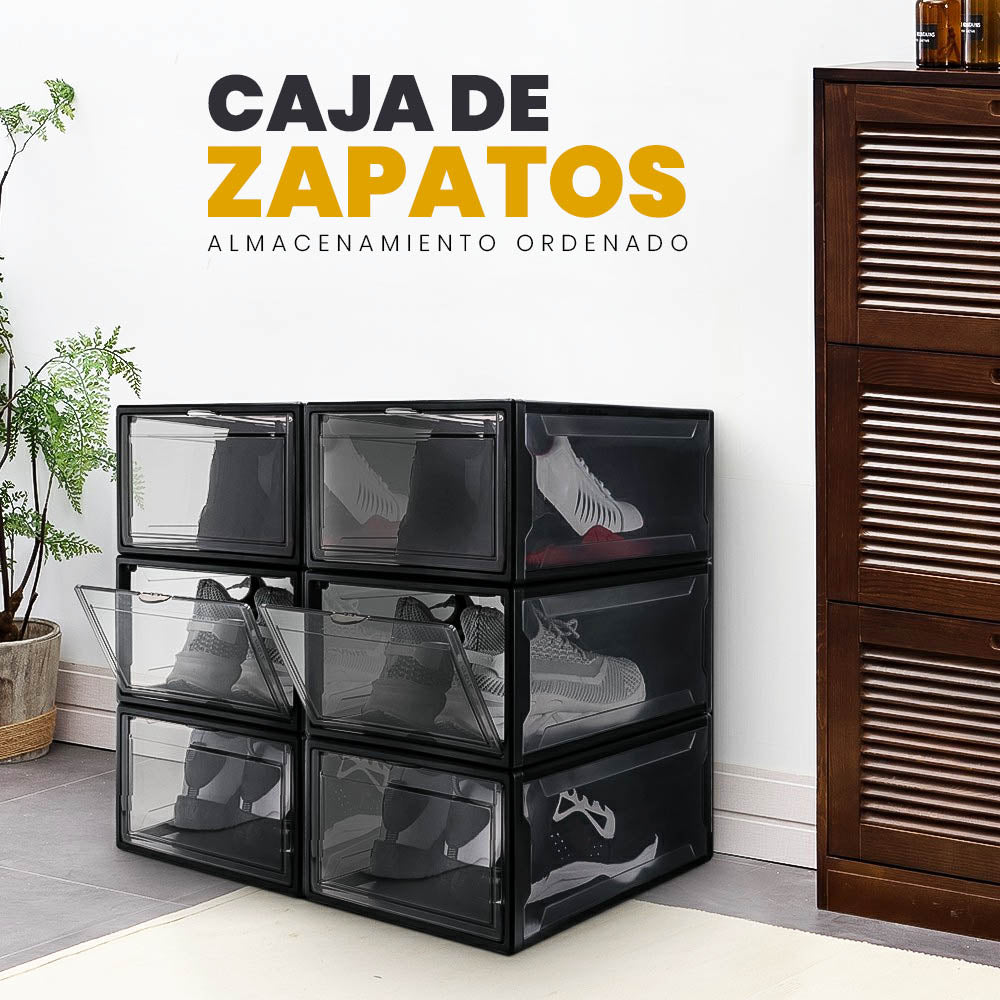 Premium Sneaker Box - Zwart - Rangement pour chaussures - Empilable -  Transparent sur