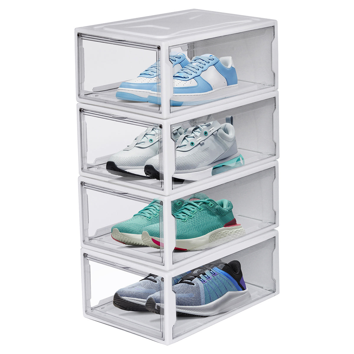 AG Box, Set de 4 Cajas de Zapatos Apilables Premium, Gris (Transparente) –  Zuiki