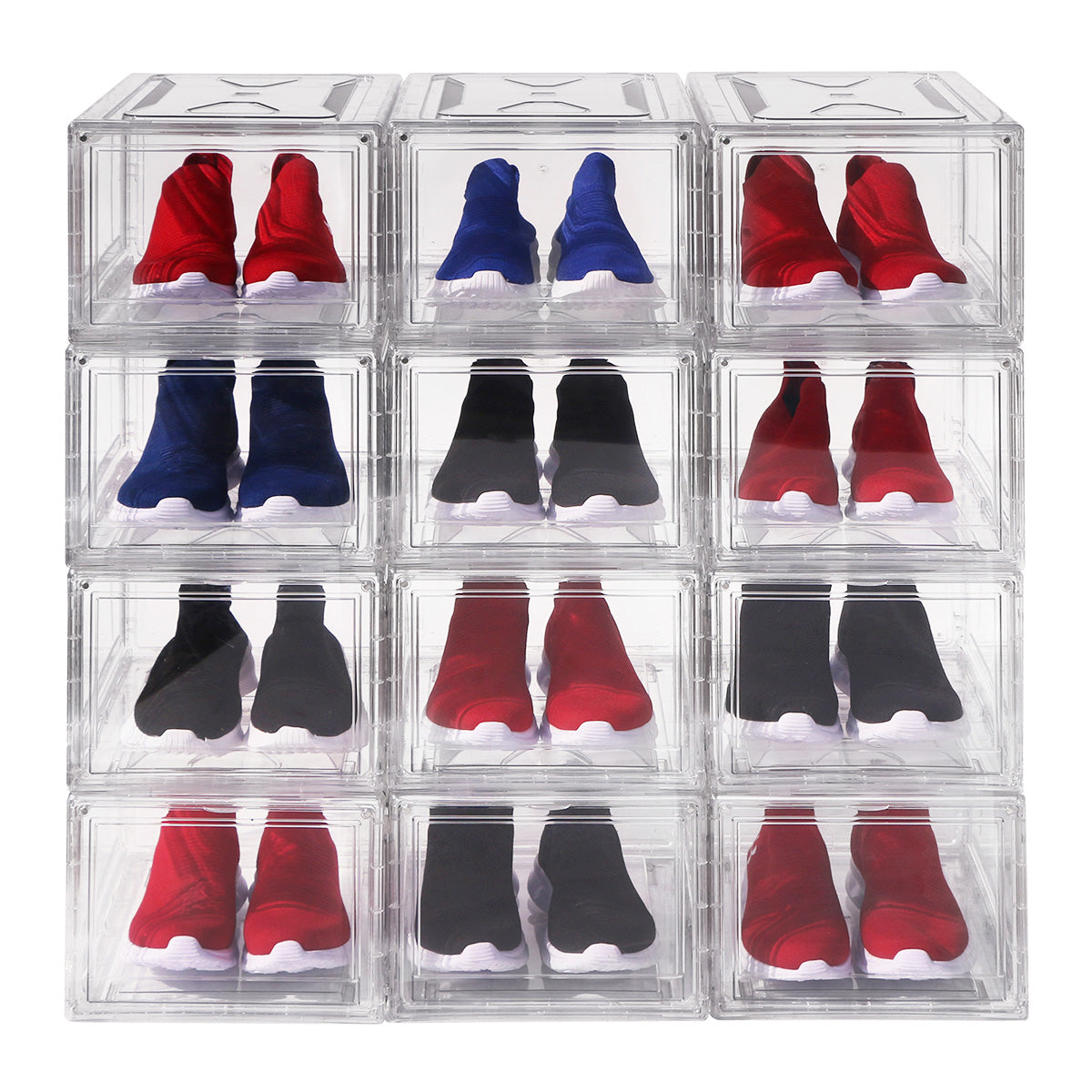 Sneakers Box AGBOX Premium Transparent Stackable Shoe Racks 12 pack Agbox
